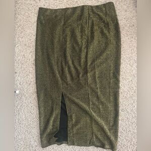 Eloquii Shimmering Green Pencil Skirt